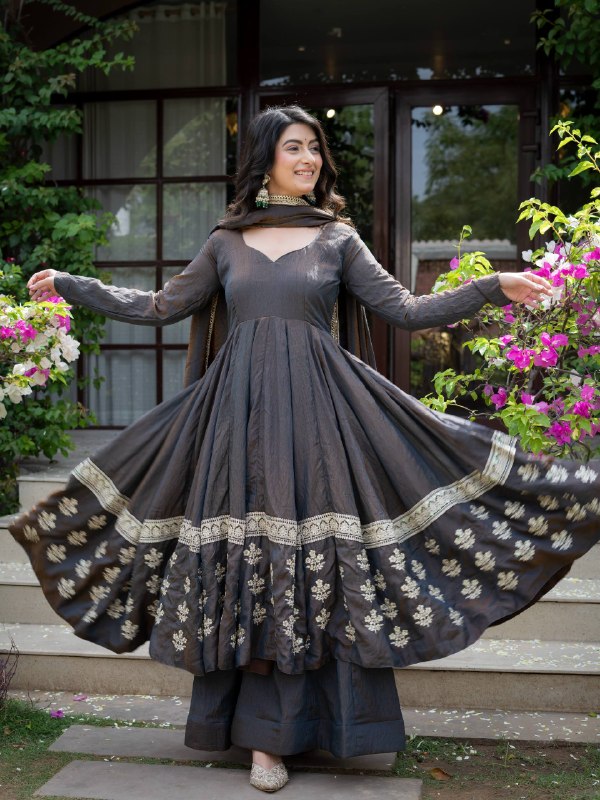 Graceful Glamour Black Anarkali Dress Collection