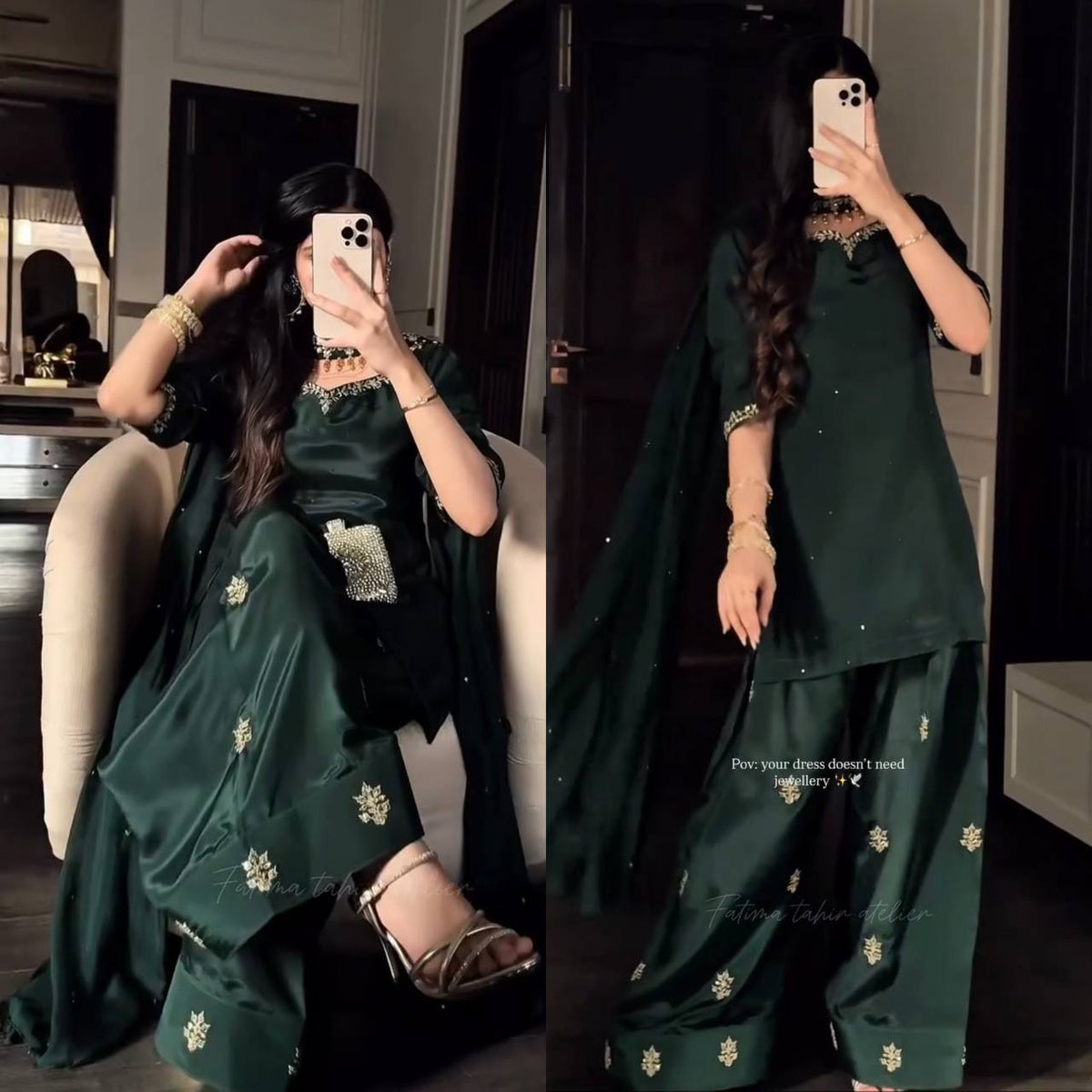 Green Designer Festive Outfit
