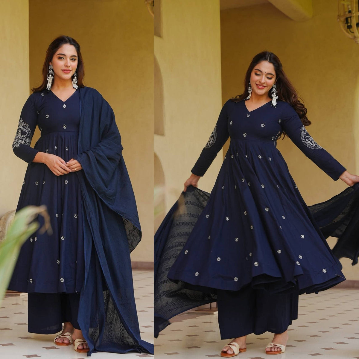 Empowering Elegance in Navy Blue Attire