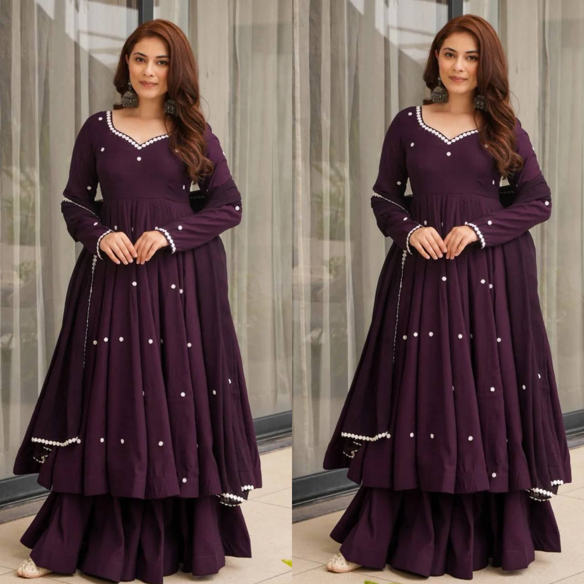 Elegant Purple Embroidered Anarkali Suit Collection