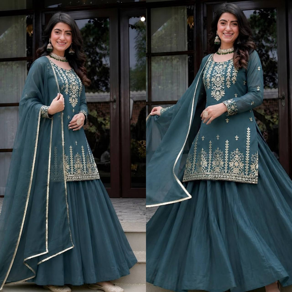 Luxurious Georgette Lehenga with Detailed Embroidery