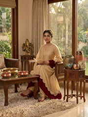 Classy Comfort Beige and Maroon Suit