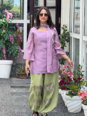 Effortless Style Purple and Green Combination