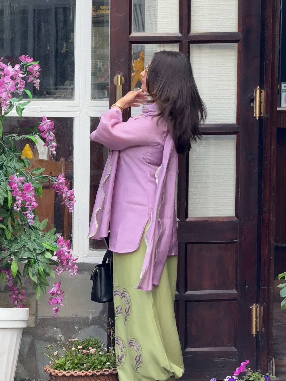 Effortless Style Purple and Green Combination