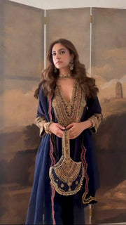 Luxe Elegance Blue Gold Tailored Perfection