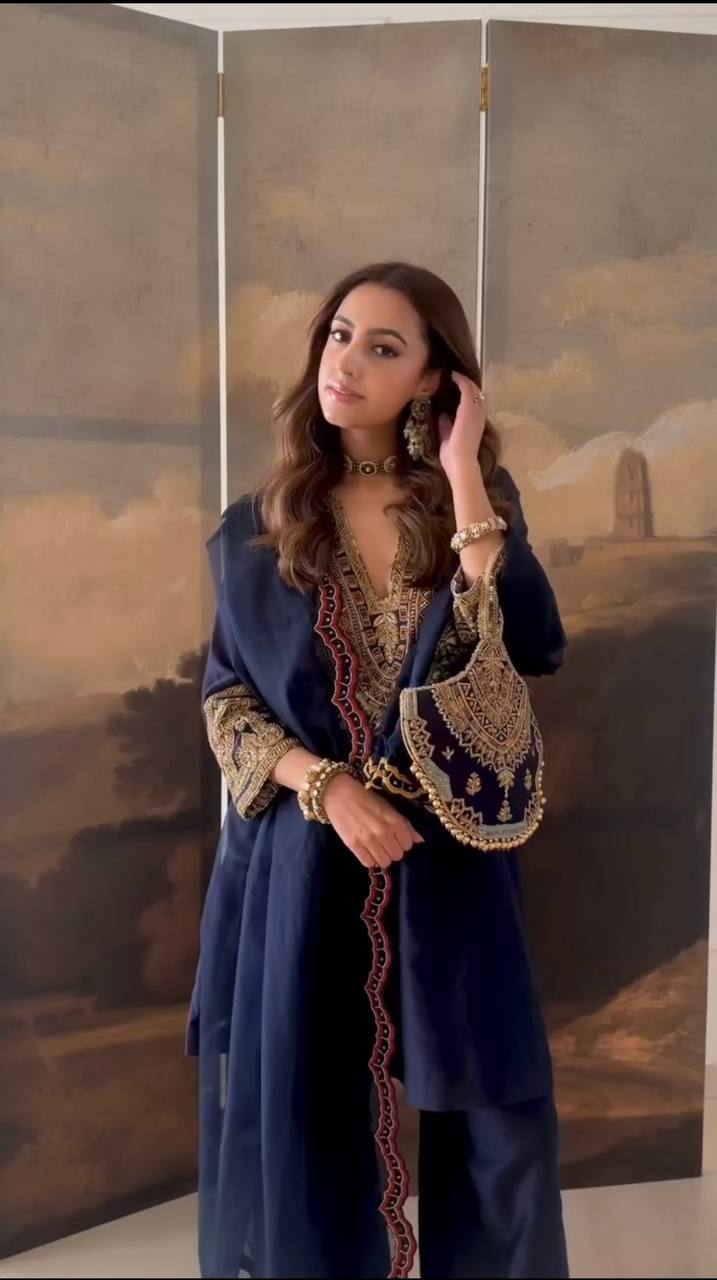 Luxe Elegance Blue Gold Tailored Perfection