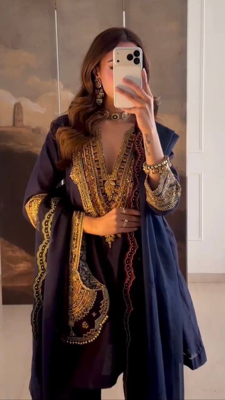 Luxe Elegance Blue Gold Tailored Perfection