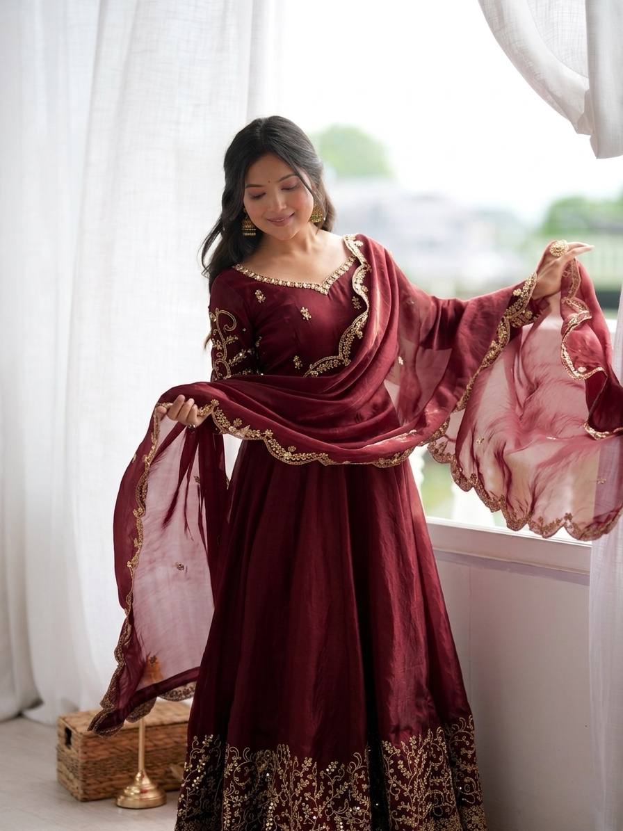Captivating Moments in a Scarlet Dress