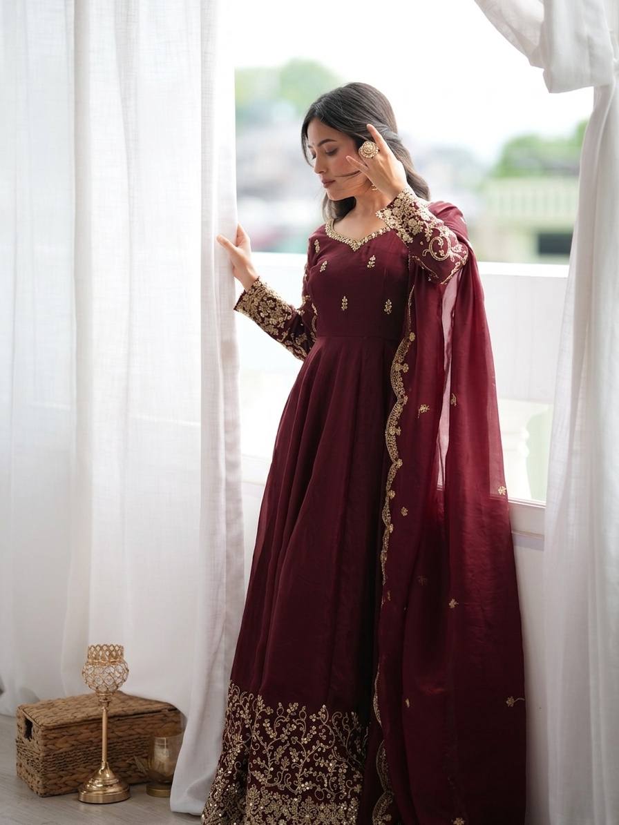 Captivating Moments in a Scarlet Dress