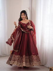 Captivating Moments in a Scarlet Dress