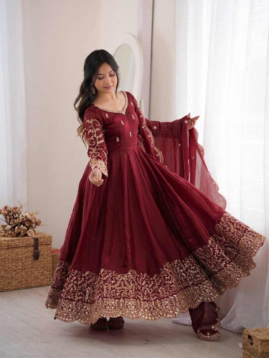 Captivating Moments in a Scarlet Dress