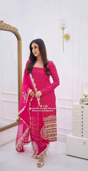 Enchanted Blossom Pink Embroidered Attire