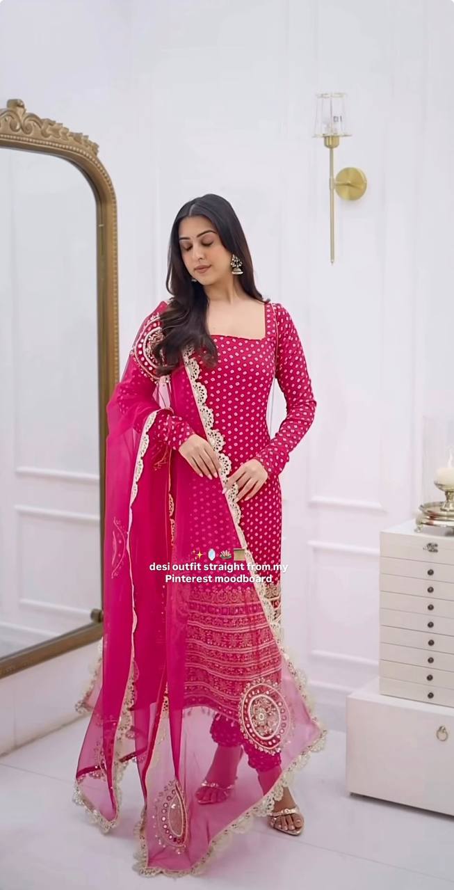 Enchanted Blossom Pink Embroidered Attire
