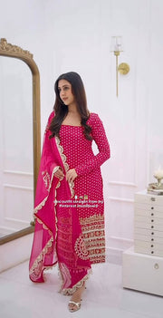 Enchanted Blossom Pink Embroidered Attire