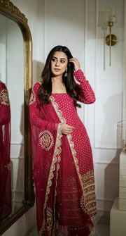 Enchanted Blossom Pink Embroidered Attire
