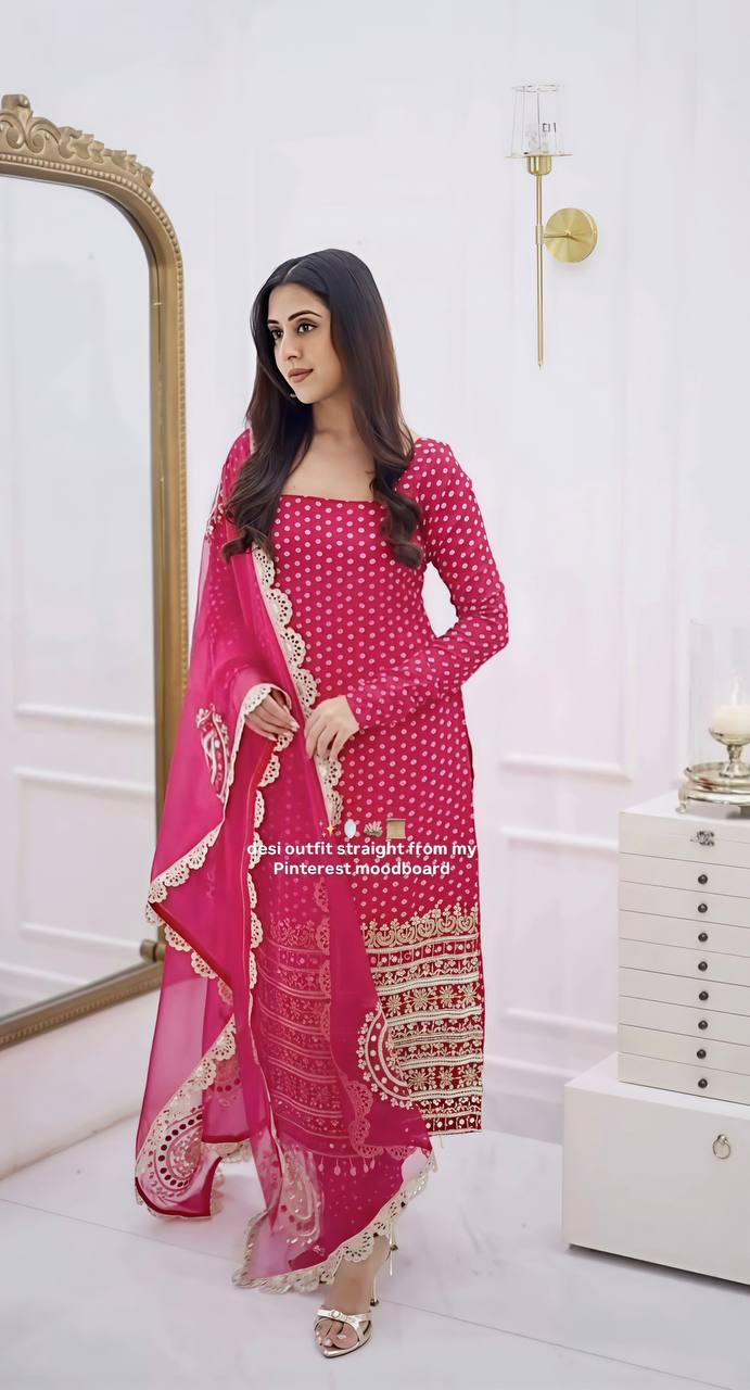 Enchanted Blossom Pink Embroidered Attire