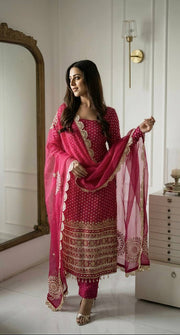 Enchanted Blossom Pink Embroidered Attire