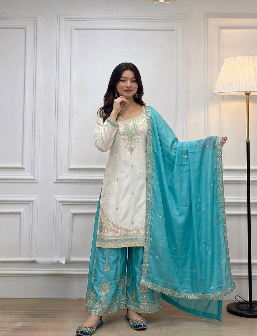 Timeless Elegance Embroidered Suit for You