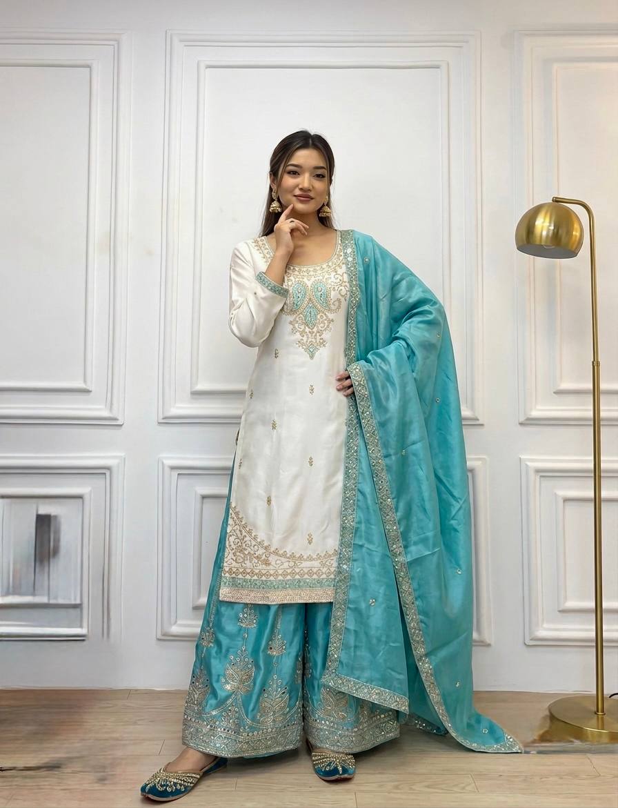 Timeless Elegance Embroidered Suit for You
