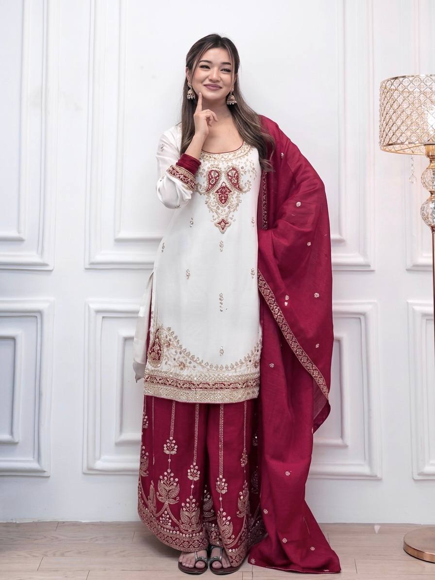 Timeless Elegance Embroidered Suit for You