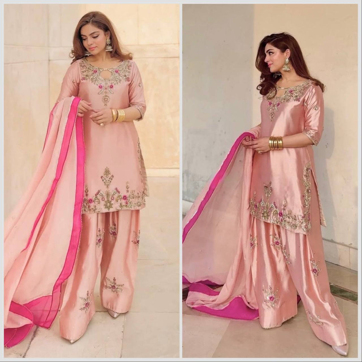 Radiant Pink Embroidery Salwar Suit Collection