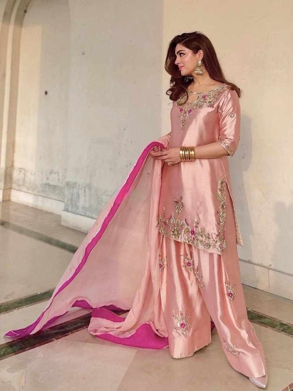 Radiant Pink Embroidery Salwar Suit Collection