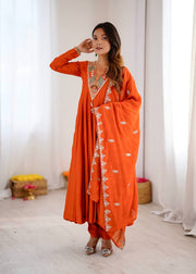 Vibrant Orange Anarkali Embroidery for Every Occasion