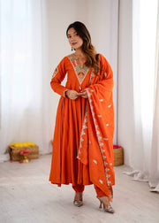 Vibrant Orange Anarkali Embroidery for Every Occasion