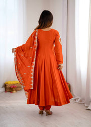 Vibrant Orange Anarkali Embroidery for Every Occasion