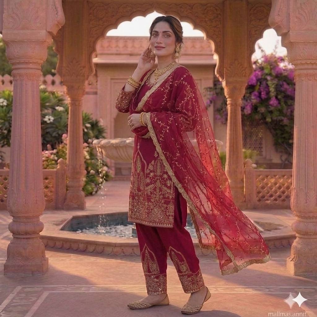 Stylish Embroidered Salwar Suit for Festive Occasions
