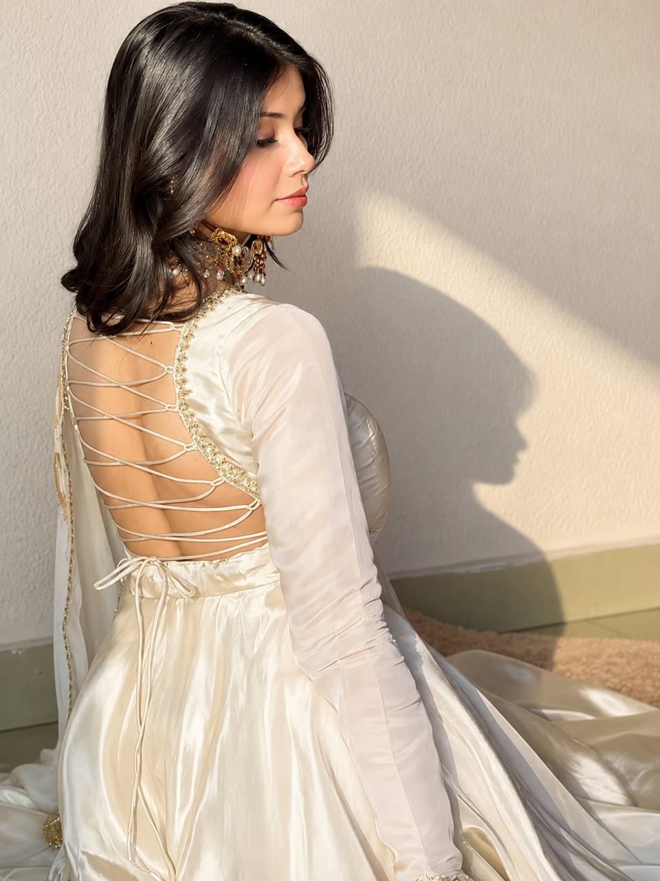 White Silk Allure Fashion Masterpiece