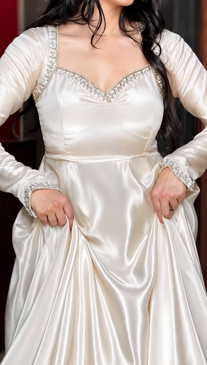 White Silk Allure Fashion Masterpiece