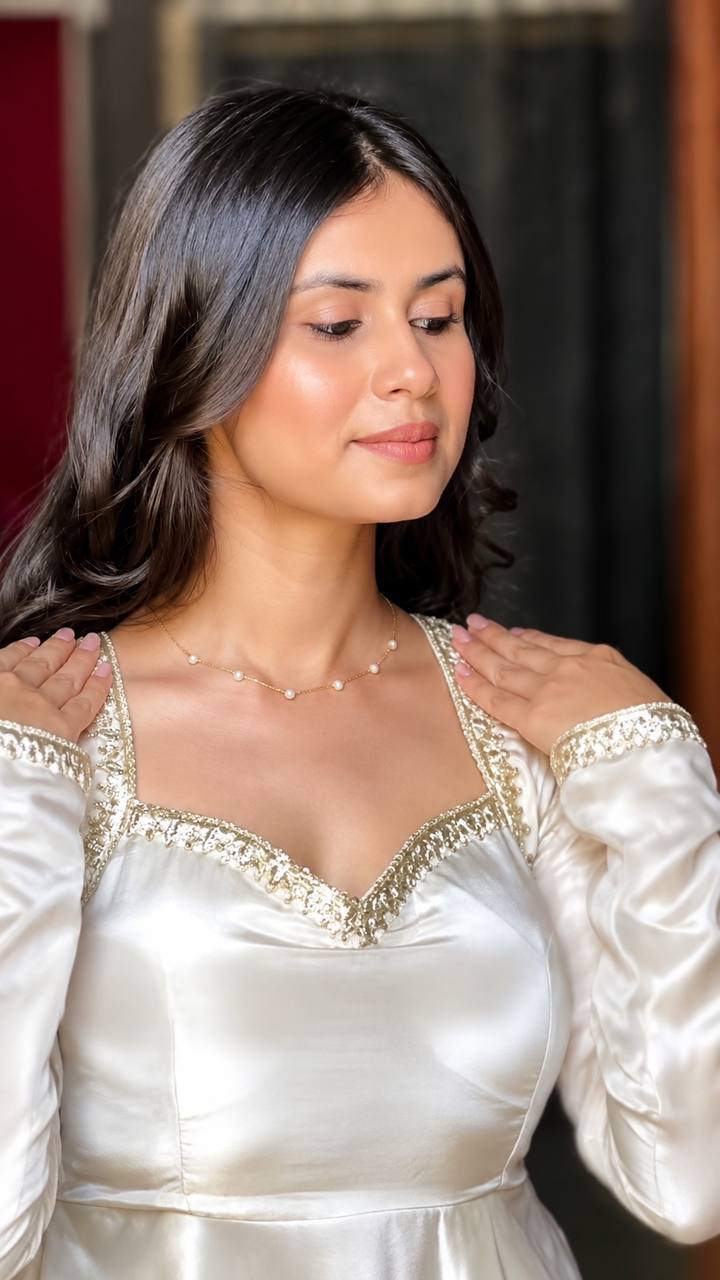 White Silk Allure Fashion Masterpiece