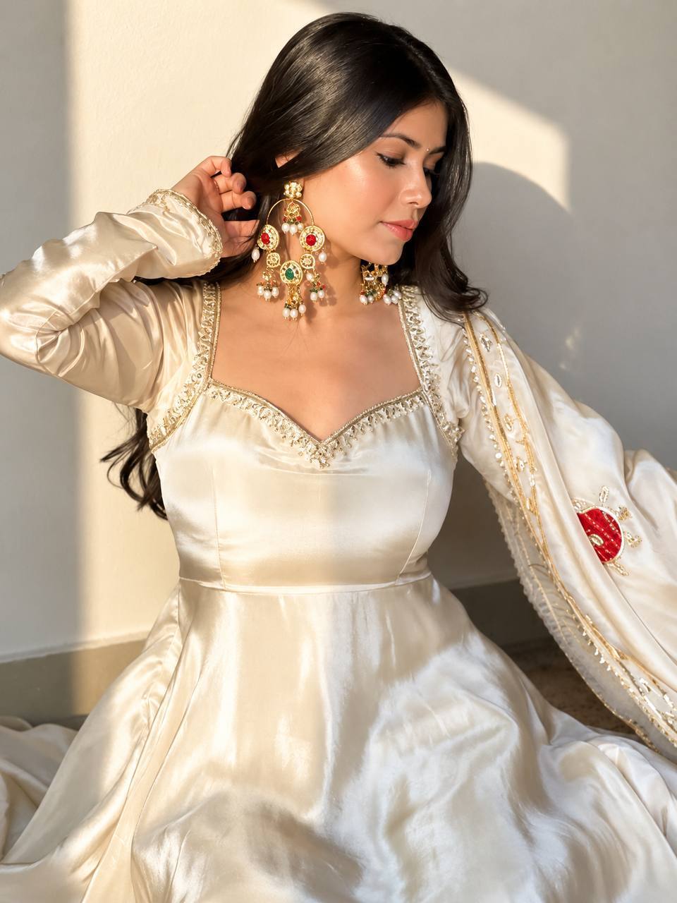 White Silk Allure Fashion Masterpiece