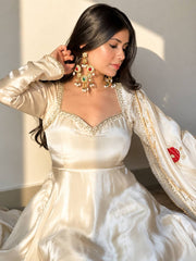 White Silk Allure Fashion Masterpiece