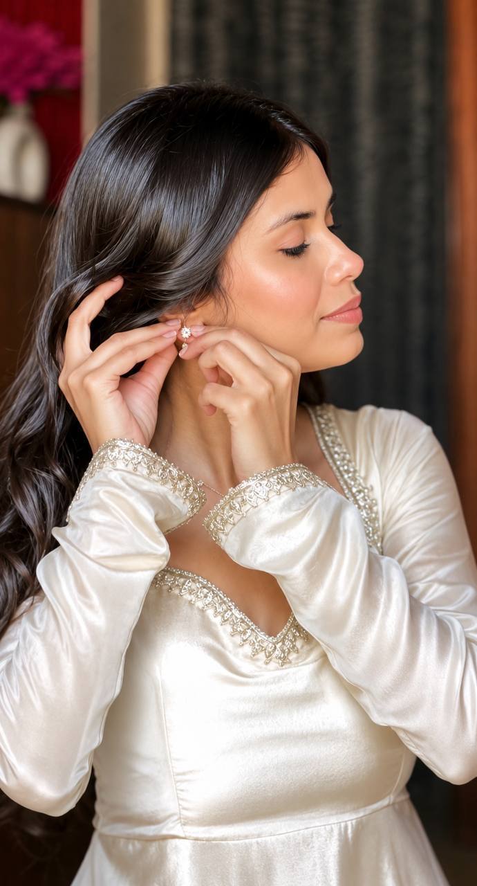 White Silk Allure Fashion Masterpiece