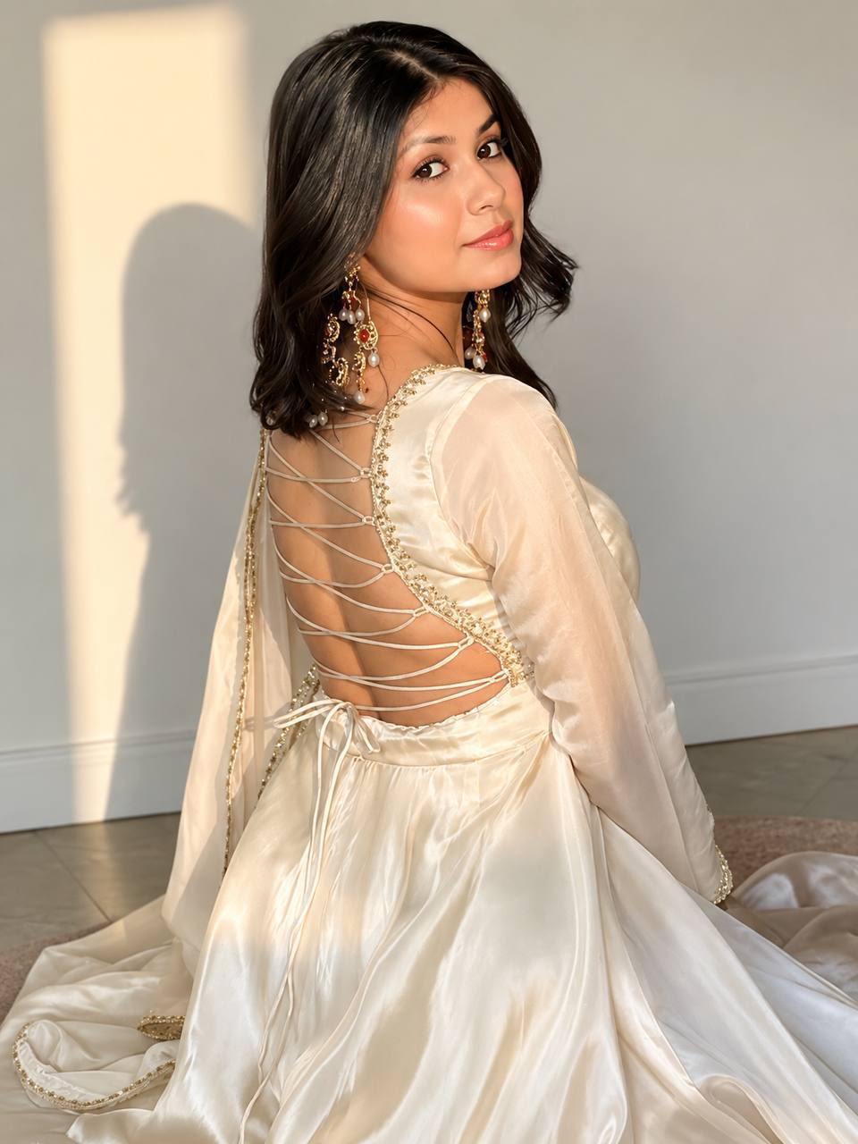White Silk Allure Fashion Masterpiece