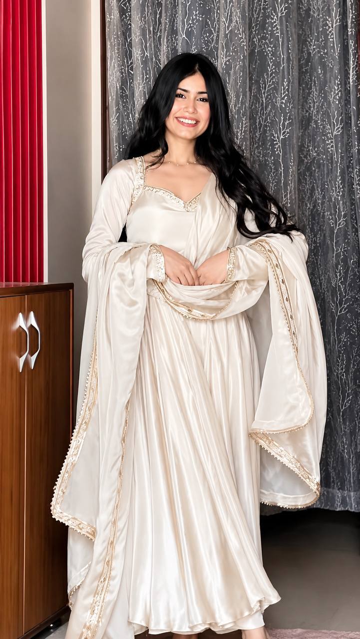 White Silk Allure Fashion Masterpiece