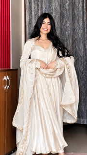 White Silk Allure Fashion Masterpiece