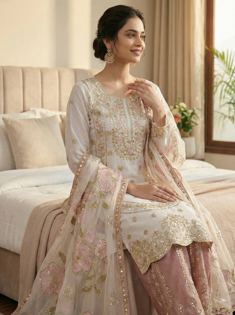 Vibrant Elegance in Traditional Pakistani Attire