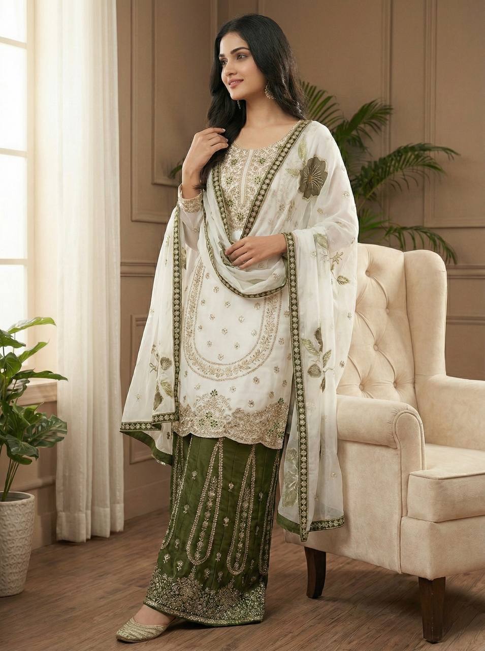 Vibrant Elegance in Traditional Pakistani Attire