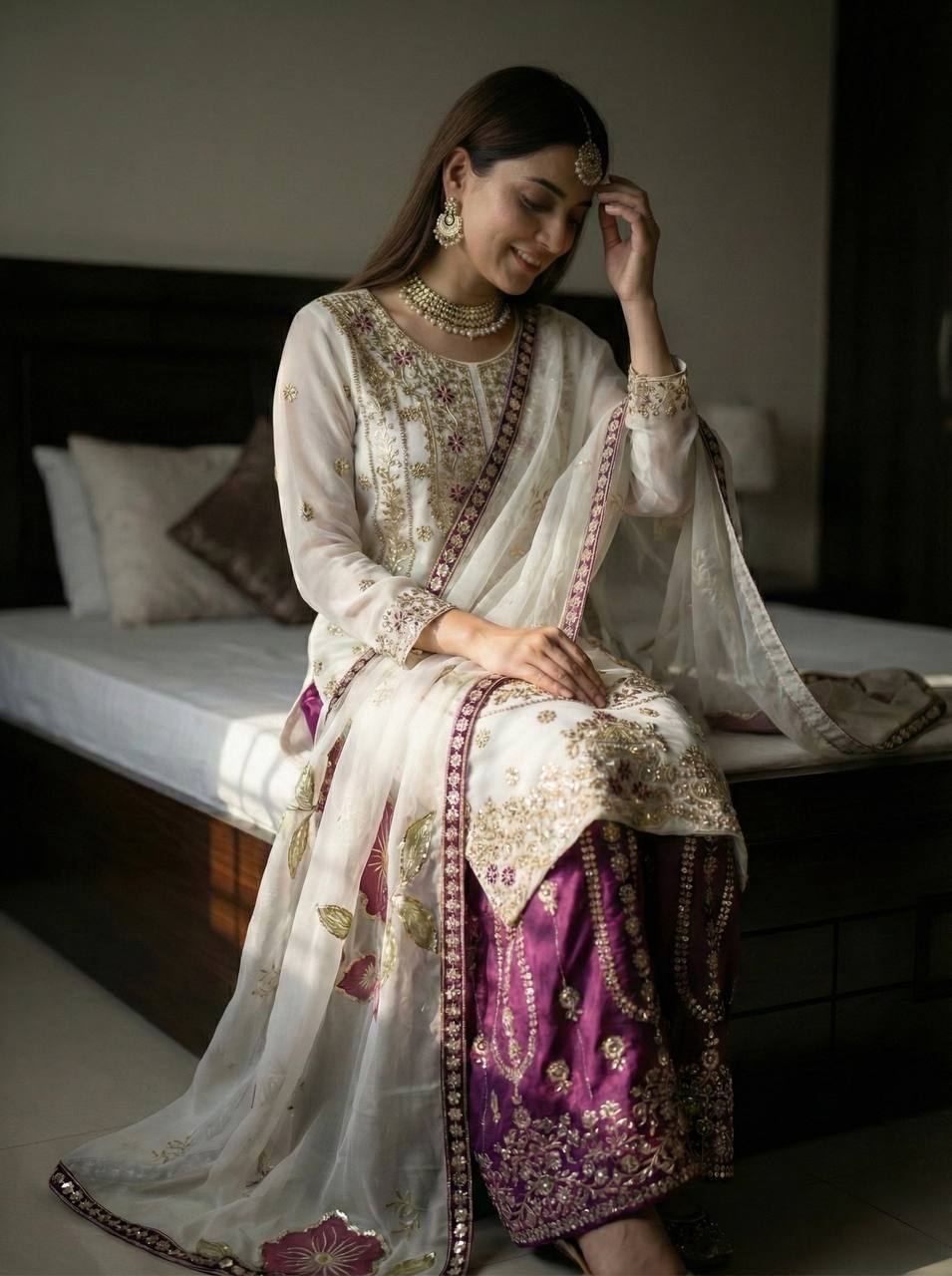 Vibrant Elegance in Traditional Pakistani Attire