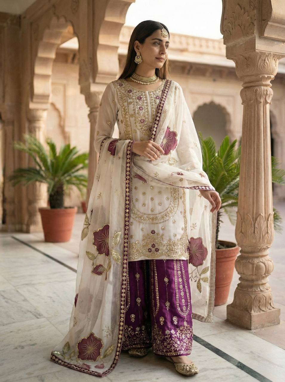 Vibrant Elegance in Traditional Pakistani Attire