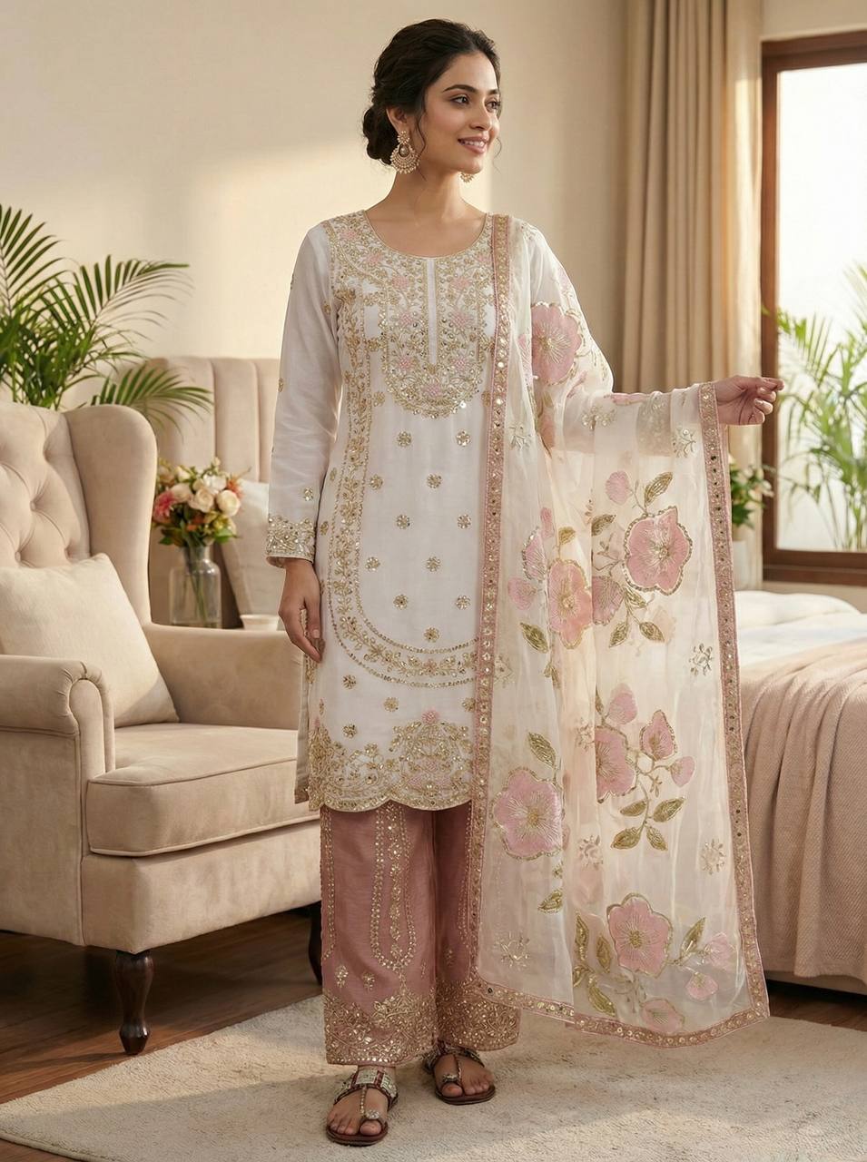 Vibrant Elegance in Traditional Pakistani Attire