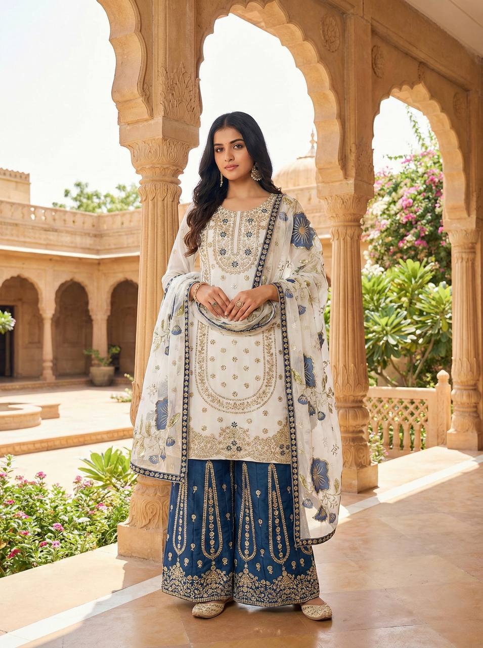 Vibrant Elegance in Traditional Pakistani Attire