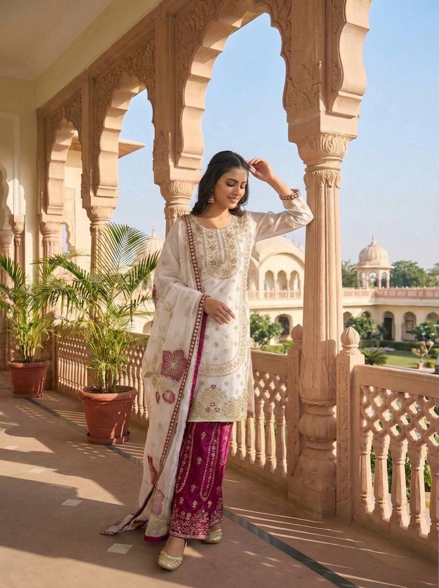 Vibrant Elegance in Traditional Pakistani Attire