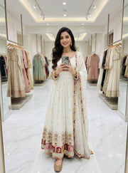 Elegant Noir Embroidered Anarkali Ensemble