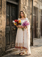Elegant Noir Embroidered Anarkali Ensemble