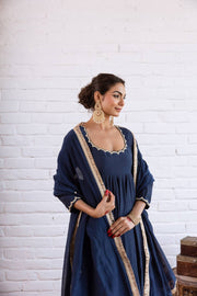 Elegant Wine Gota Patti Anarkali Suit Set