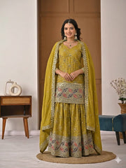 An elegant embellished traditional sharara suit set